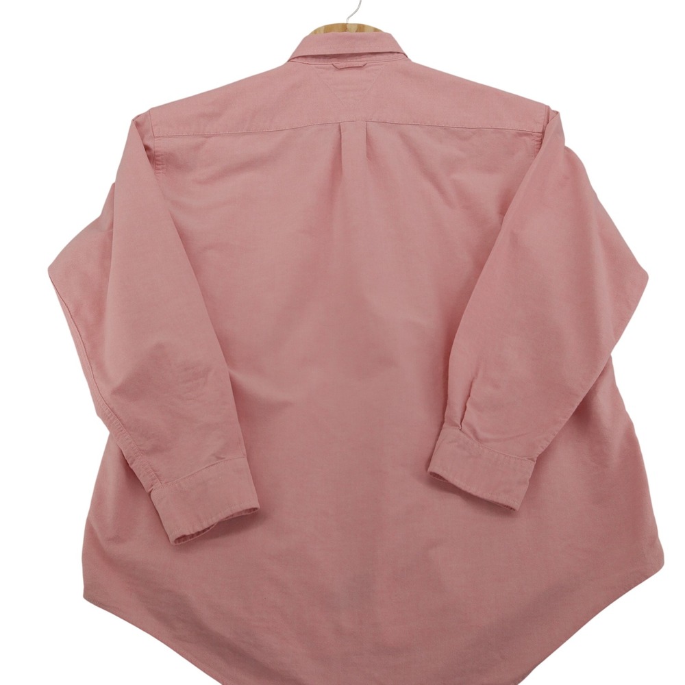 Tommy Hilfiger Mens XL Pink Oxford Long Sleeve Button Down Crest Logo Shirt - Picture 4 of 9